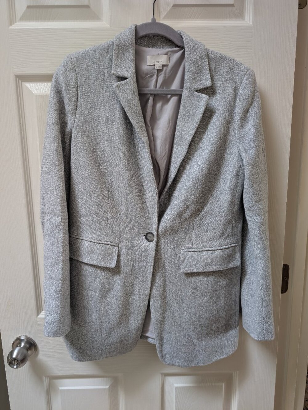 Gray Cotton Blazer